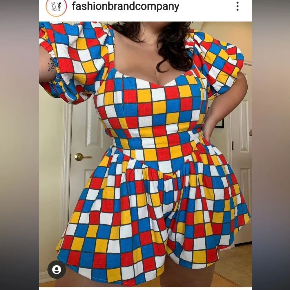 Fashion Brand Company Checkered Romper - Picture 5 of 5